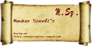 Mauker Szevér névjegykártya